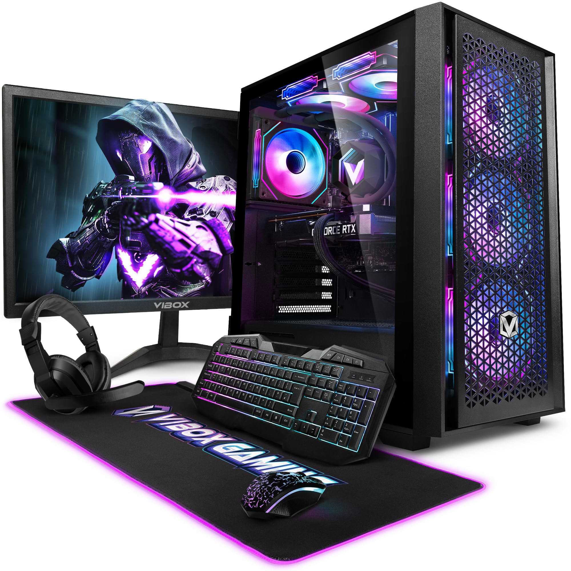 Vibox IV-64 Gaming PC Bundle • AMD Ryzen 7 5700X 4.6GHz • Nvidia RTX 4060 8GB • 16GB RAM • 1TB SSD • Windows 11 • 23" Monitor • WiFi