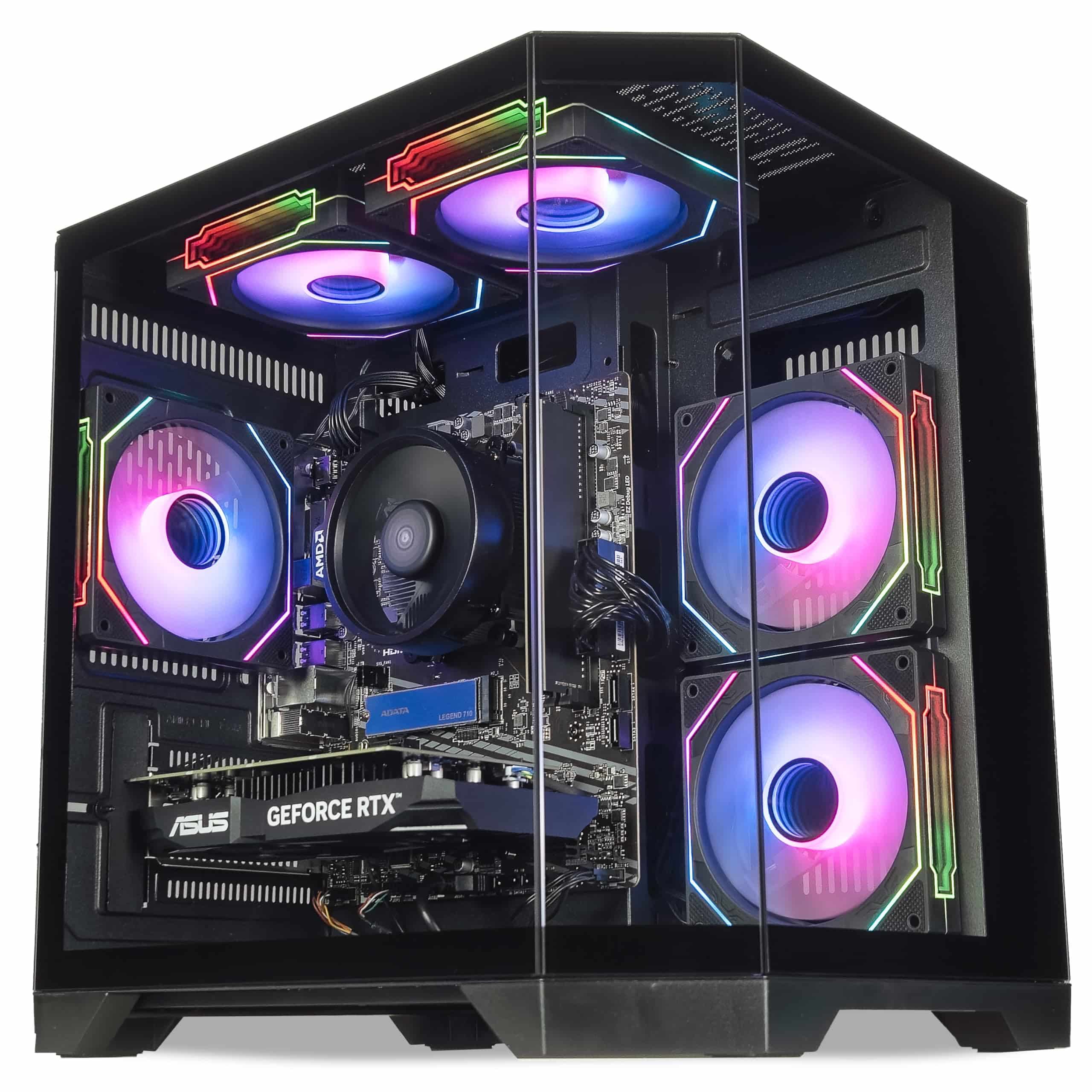 ionz Gaming PC - Desktop Computer, Ryzen 5 5600, NVIDIA RTX 5060,16GB RAM 1TB NVMe SSD, Windows 11, 650W 80+ PSU, WiFi, Black - APEX Mini | Black