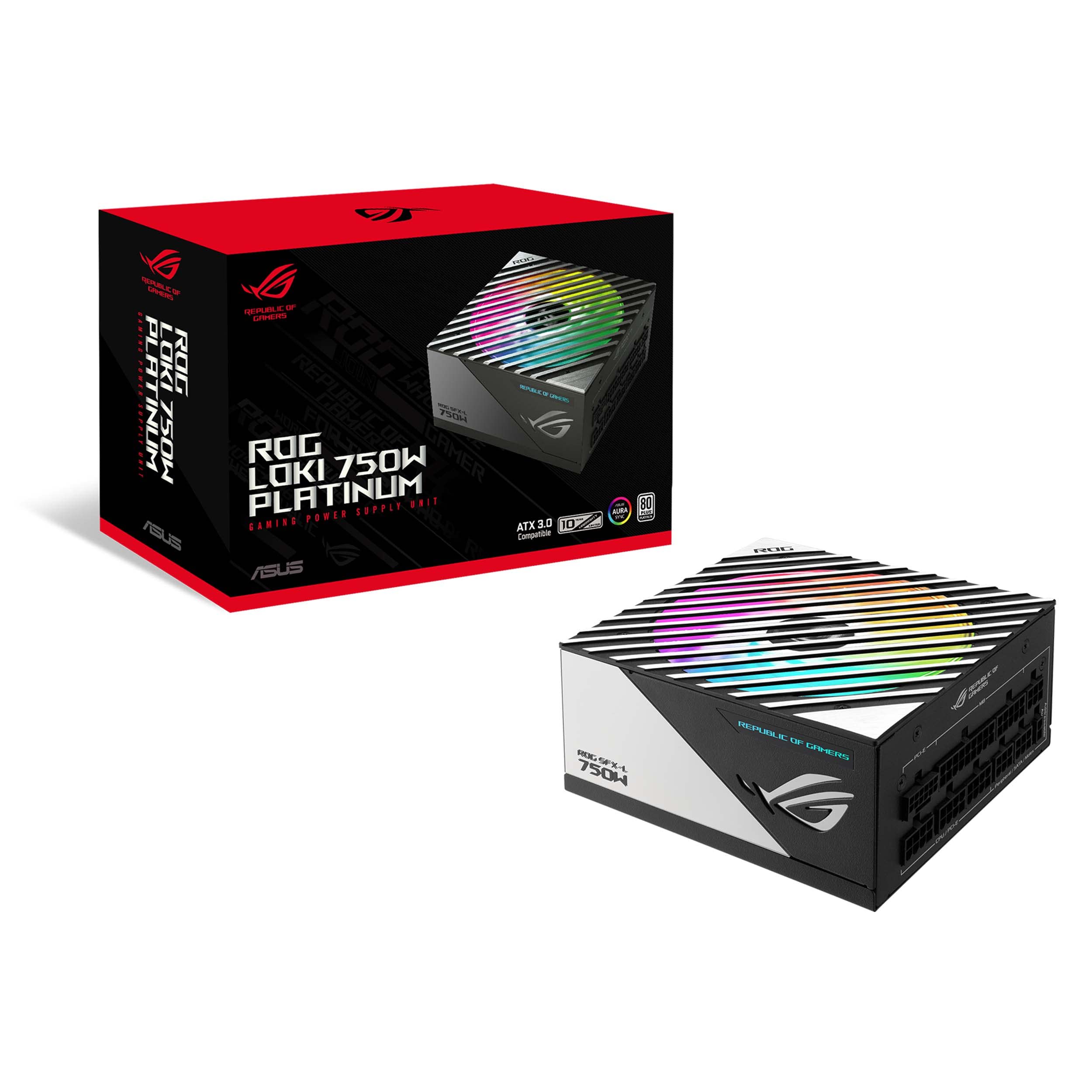 ASUS ROG Loki SFX L 750W Platinum (Fully Modular Power Supply, 80+ Platinum, Lambda A Certified, 120mm PWM ARGB Fan, Aura Sync, ATX 3.0 Compatible, PCIe 5.0 Ready)