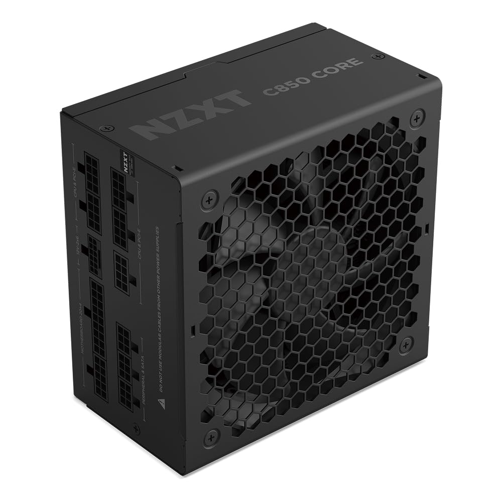 NZXT C850 Gold Core - 850W ATX 3.1 Power Supply - 80 PLUS Gold - Cybenetics Platinum - Fully Modular - PCIe 5.1 600W 12V-2x6 - Zero RPM Fan - 105°C Capacitors - Black