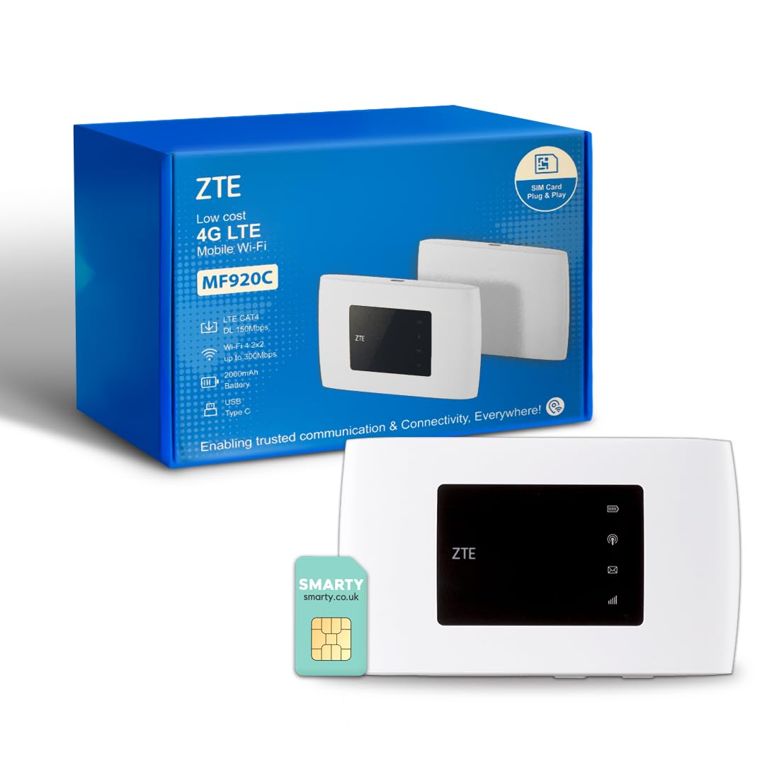 ZTE MF920 4G MiFi Router, Unlocked Portable WiFi Hotspot