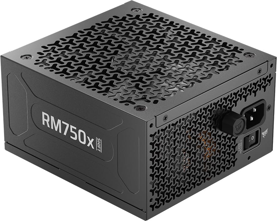 CORSAIR RM750x SHIFT (2025) Fully Modular ATX Power Supply – Modular Side Interface, Native 12V-2x6 Cable, ATX 3.1 & PCIe 5.1, Fan-Speed Control, 105°C-Rated Capacitors, Cybenetics Gold – Black