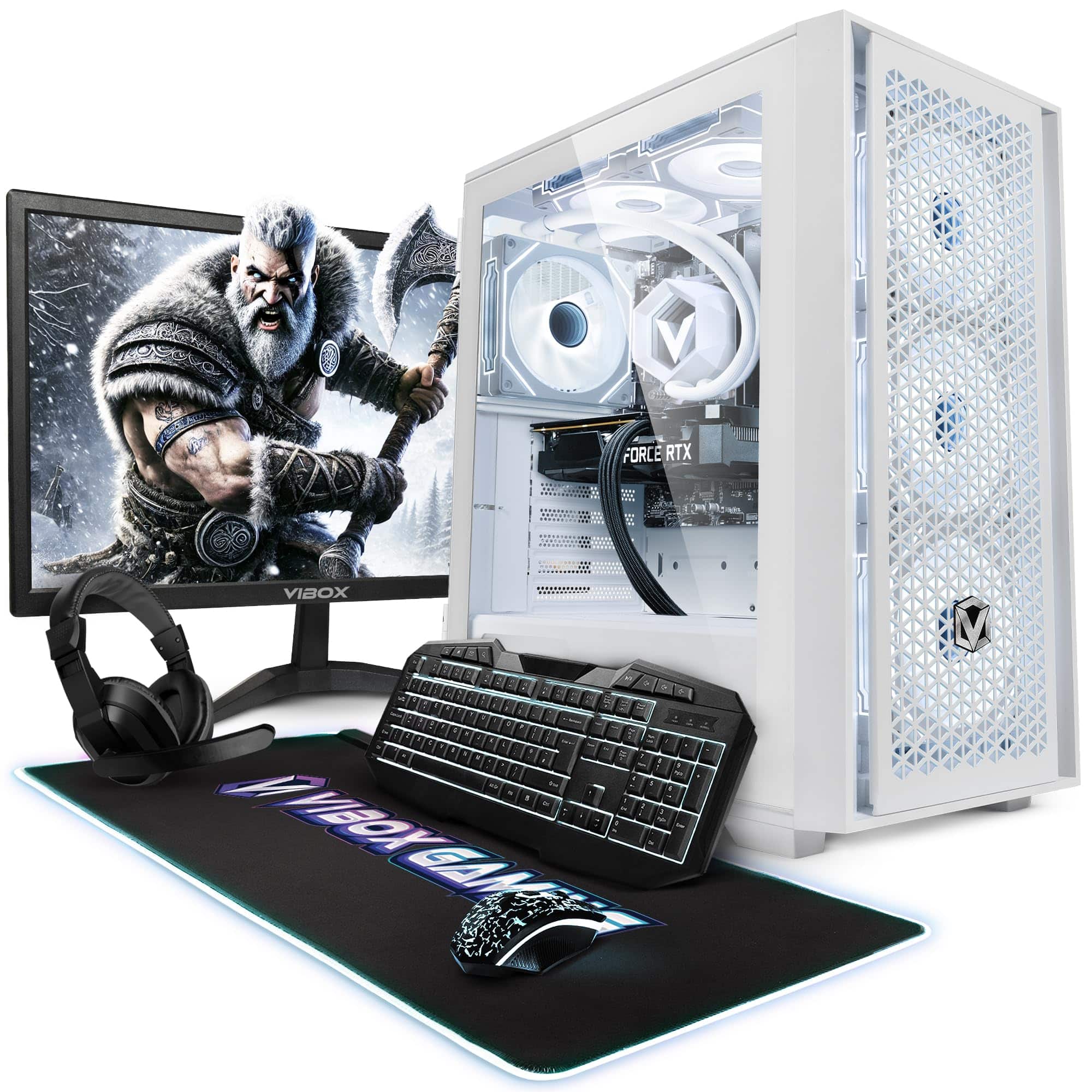 Vibox VII-109 Gaming PC Bundle • Intel Core i7 12700KF 5.0GHz • Nvidia RTX 5060 8GB • 16GB RAM • 500GB SSD • Windows 11 • 23" Monitor • WiFi