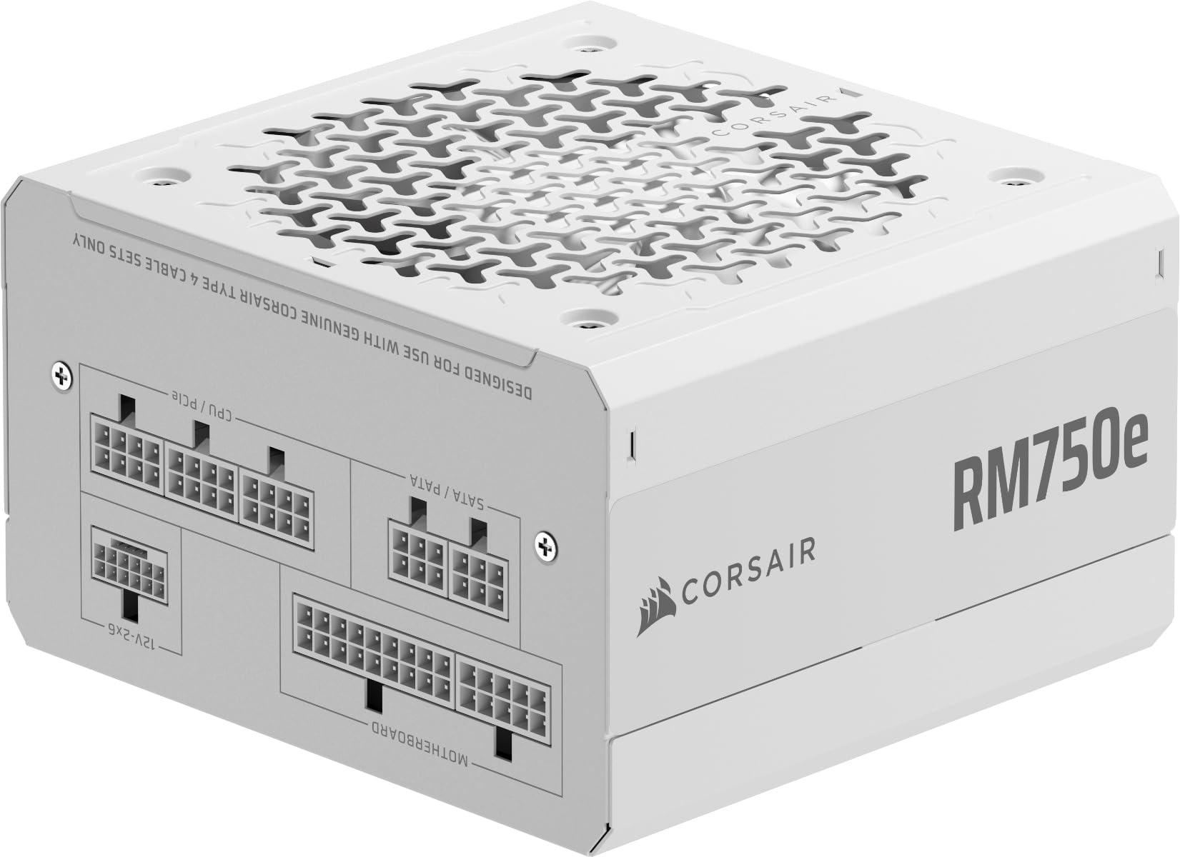 CORSAIR RM750e (2025) Fully Modular ATX Power Supply with Low Noise and 12V-2x6 Cable - ATX 3.1 & PCIe 5.1, Cybenetics Gold Efficiency, 105°C Capacitors, Modern Standby Mode – White