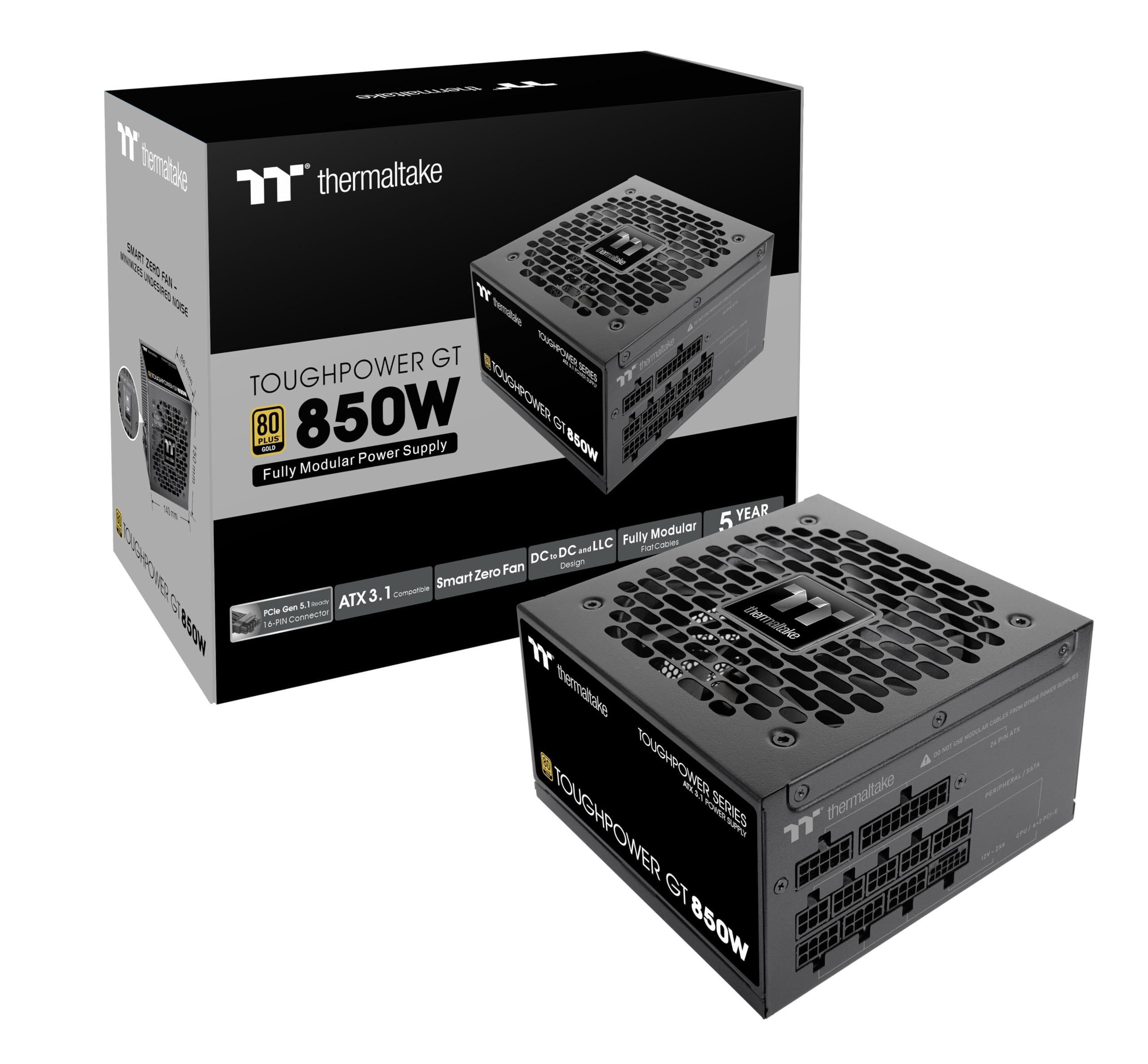 Thermaltake Toughpower GT 850W | ATX 3.1 | PCIe 5.1 | 80+ Gold | Modular