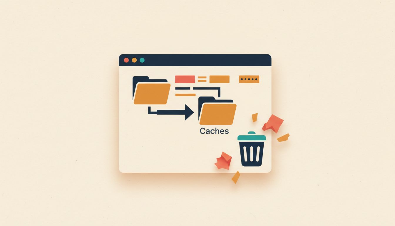 Delete bloated app cache files from ~/Library/Caches