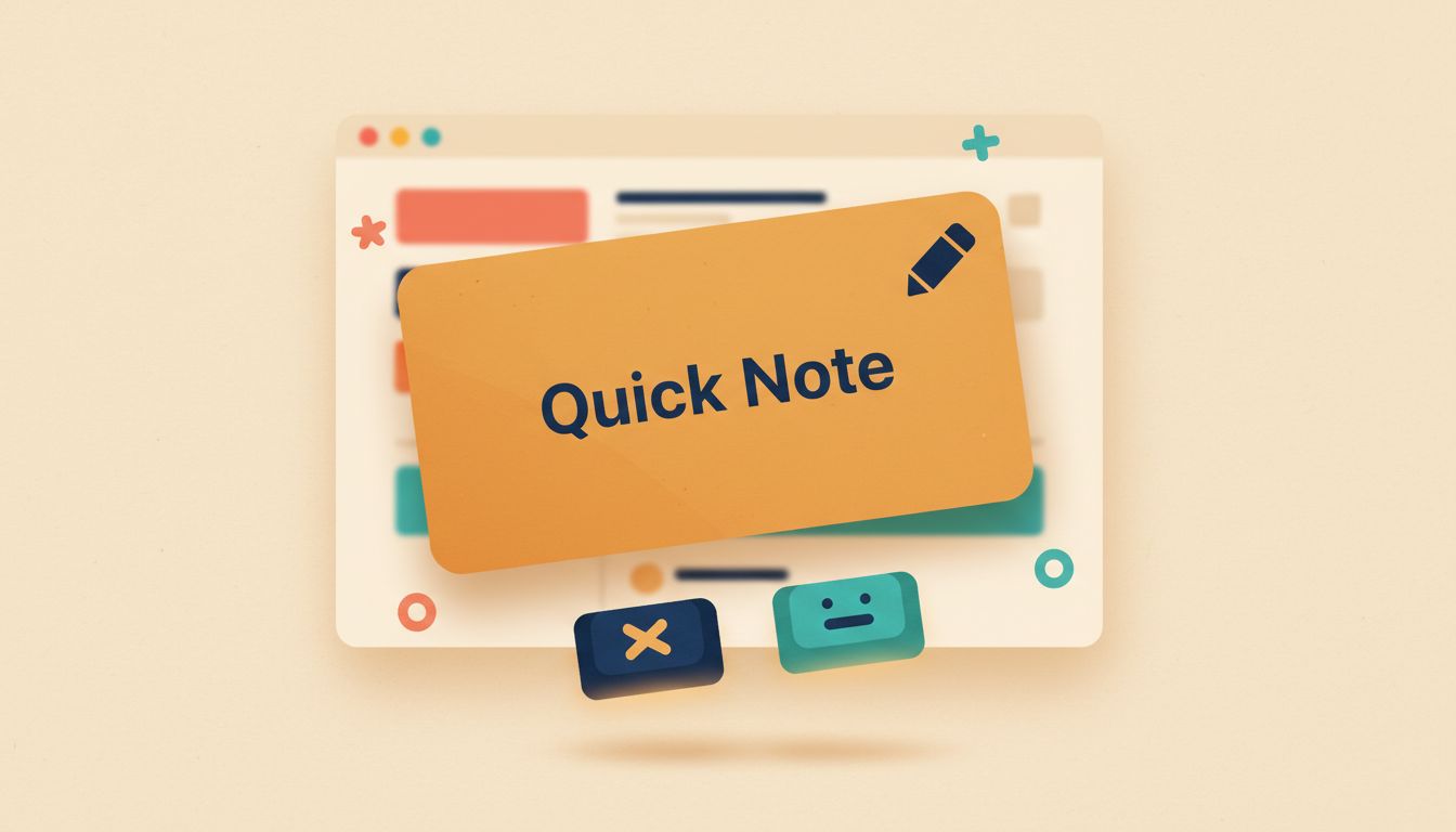 Capture quick notes from anywhere with Fn + Q