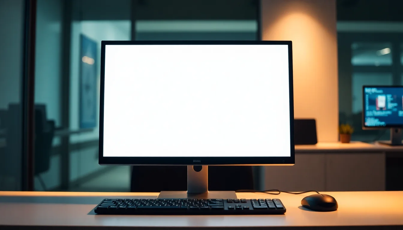 monitor white screen
