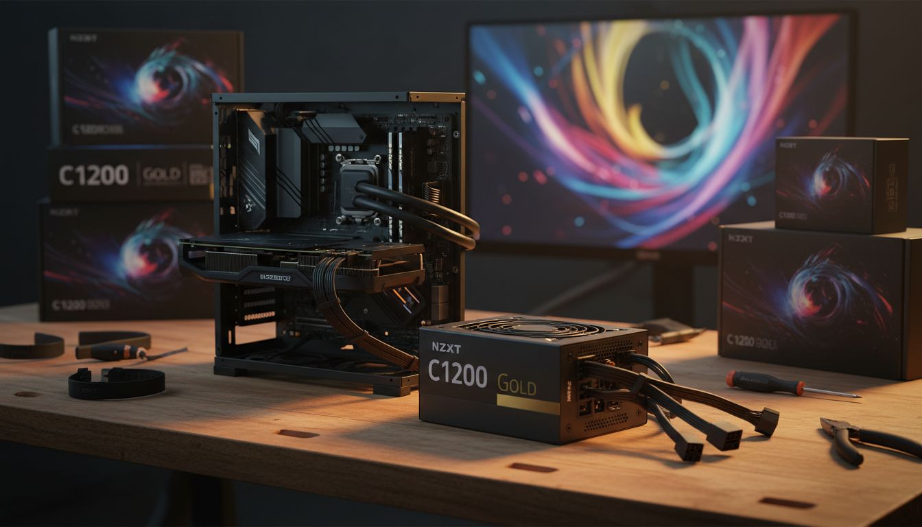 NZXT C750 Bronze ATX 3.1 - Non-Modular Power Supply - 750 Watts - 12V-2x6 Connector - 120mm FDB Fan - Compact 140mm Size - Black