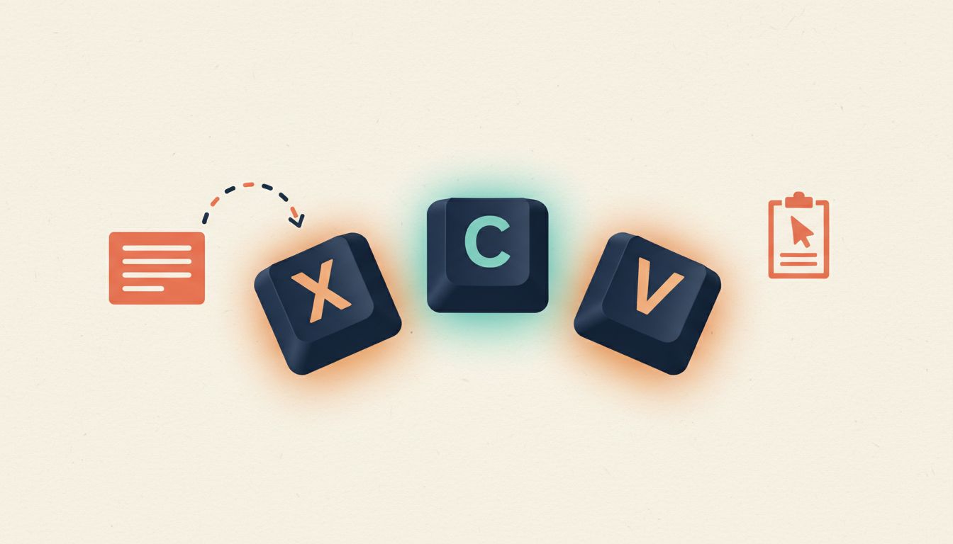 Copy, cut, and paste with Ctrl+C, Ctrl+X, and Ctrl+V