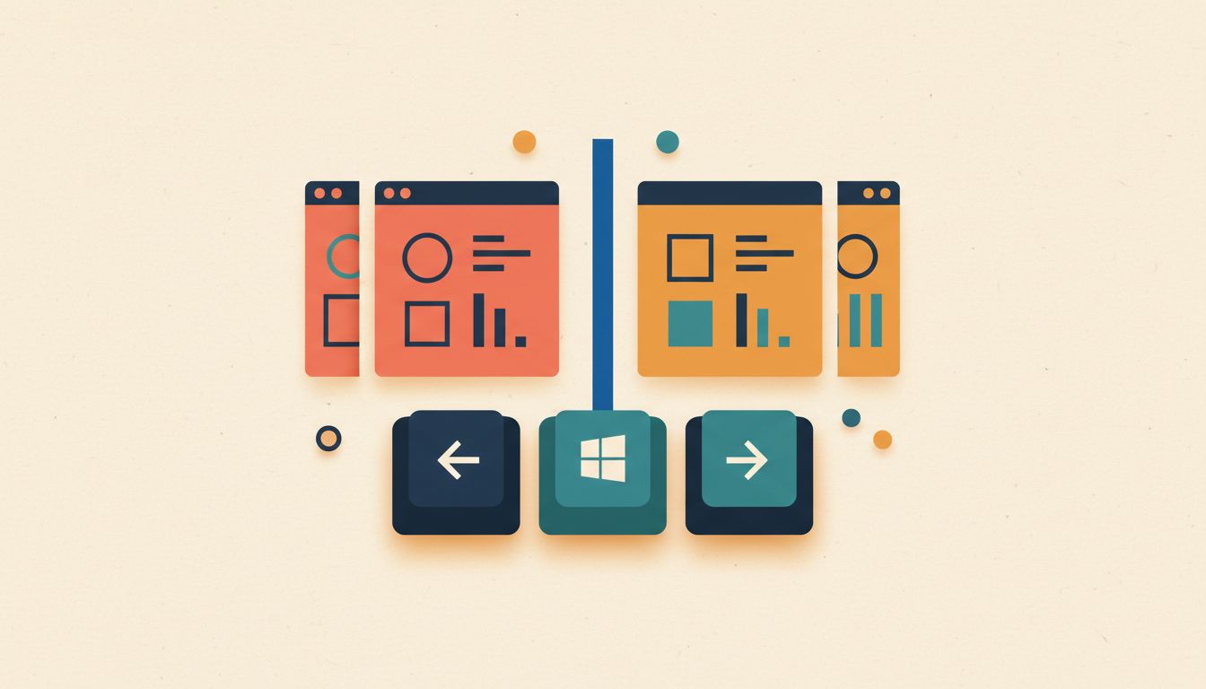 Snap windows side by side with Windows key + Arrow keys
