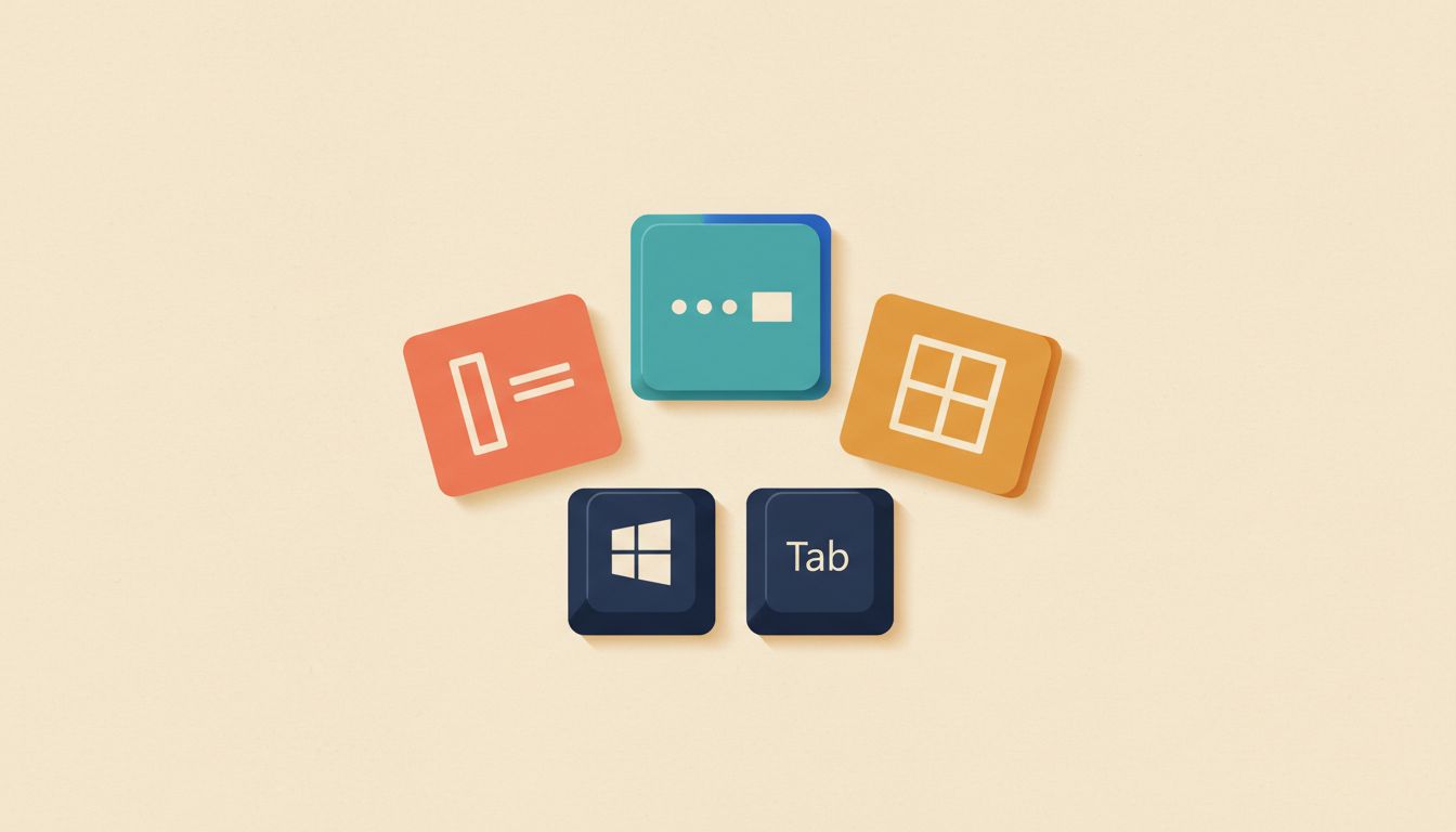Switch apps and manage virtual desktops with Windows key + Tab
