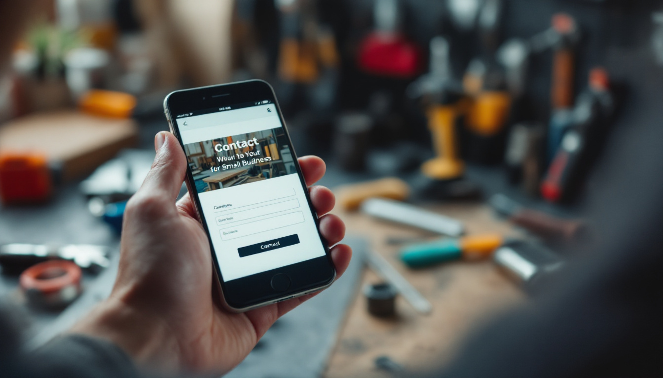 A customer tapping a phone number on a small business website